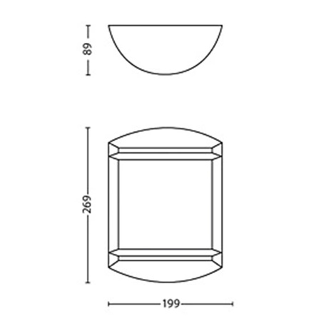 Kinkiet Ogrodowy Lampa Elewacyjna Zewnętrzna LED 6W 600lm 4000K IP44 Czarna Antelope Philips