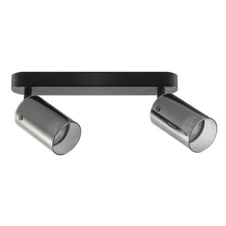 Oprawa Ścienno-Sufitowa Reflektor Punktowy 2x GU10 Czarna SMOKY Sanico Goldlux