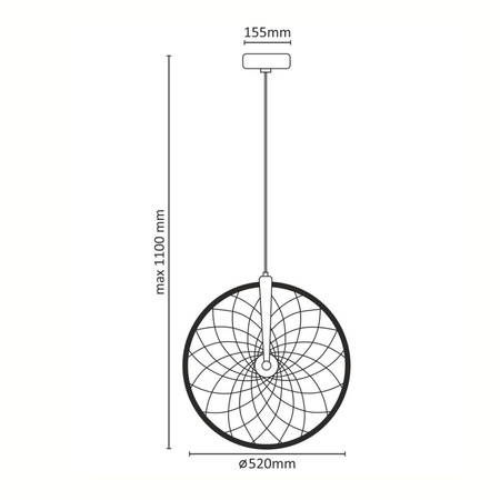 Sufitowa lampa wisząca, LED BICYKL 16W 3000K czarny+chrom