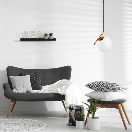 Lampa Wisząca Sufitowa AMBER G9 Miedziana Biała LM-1.198/A Lamkur