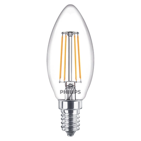 4x Żarówka LED E14 Świeczka B35 4.3W = 40W 470lm 2700K Ciepła 300° FILAMENT Essential Philips