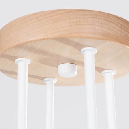 Lampa Sufitowa Żyrandol 4x E27 Naturalne Drewno Biała Timbo Peach Puff SL.1665 Sollux