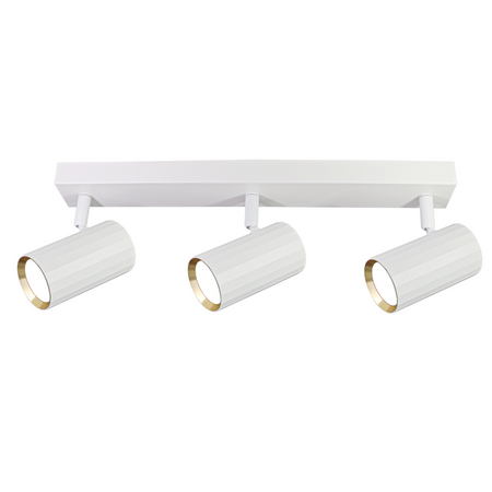 Oprawa Ścienno-Sufitowa Reflektor Punktowy 3x GU10 Biała Złota NICEA Sanico Goldlux