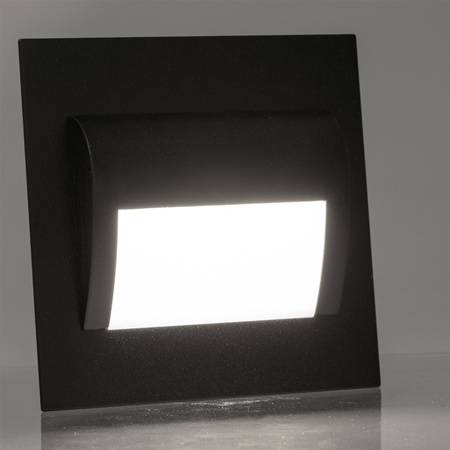 Oprawa schodowa DECORUS 9 LED 1,2W Czarna ProVero Zimna