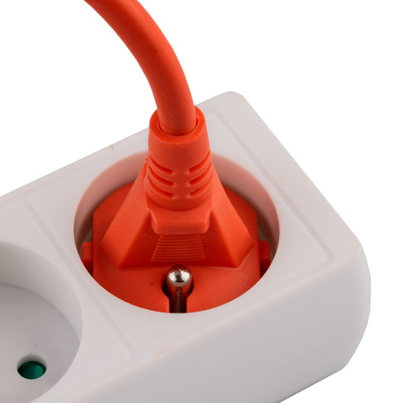 Przedłużacz Ogrodowy Kabel Budowlany Pojedynczy 1 Gniazdo 30m Pomarańczowy Sznur GRIDEN Lumiled