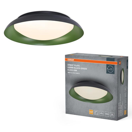 Plafon LED Lampa Sufitowa Natynkowa 35W 1700lm 3000K Ciepła 120° Czarna Zielona Ściemnialna Orbis Plate Osram