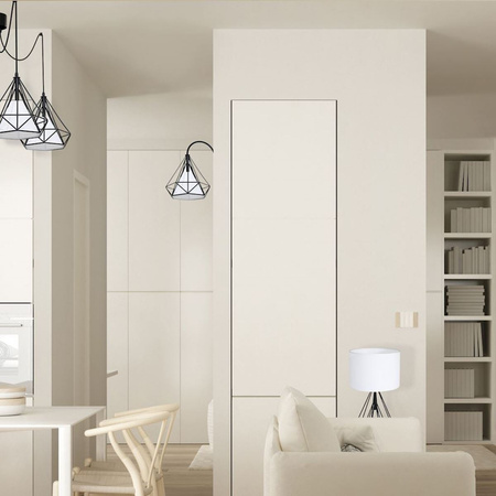 Kinkiet Lampa ścienna TRIANGOLO 1x E27 Czarno-biała Metal + tkanina Milagro