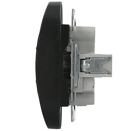 Gniazdo Podwójne 2P+PE Dwukrotne bez Ramki Podtynkowe Asfora IP20 Antracyt