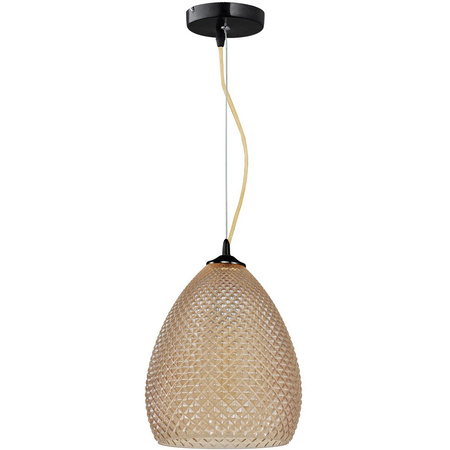Lampa wisząca bursztynowa w stylu glamour MiLAGRO 1xE27 FIJI