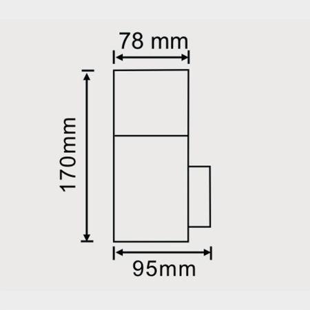 Kinkiet ogrodowy elewacyjny LED E27 IP44 17cm Grafit DALLAS GOLDLUX (Polux)