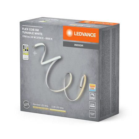 Taśma Pasek LED Cob Oświetlenie Zdalnie Sterowane 5m 35W Ściemnialna Ciepły Biały LEDVANCE