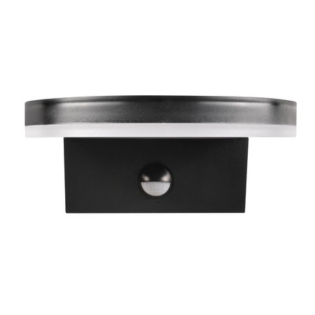 Kinkiet Zewnętrzny Oprawa Elewacyjna Czujnik PIR LED IP54 4000K Okrągła Czarna