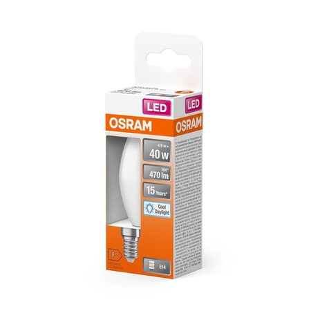 Żarówka LED B37 Świeczka E14 4.9W = 40W 470lm 6500K Zimna 180° STAR CLASSIC Osram