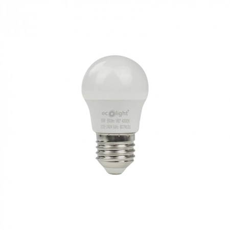 Żarówka LED Kulka P45 E27 5W 450lm 4000K Neutralna Ecolight