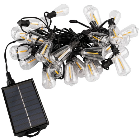 Girlanda Solarna Ogrodowa 30x LED Ozdobne Żarówki 9,8m 2700K Ciepła + Pilot PYRIS LUMILED