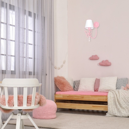Lampa Ścienna Kinkiet CHARLOTTE Różowa 1xE14 Milagro