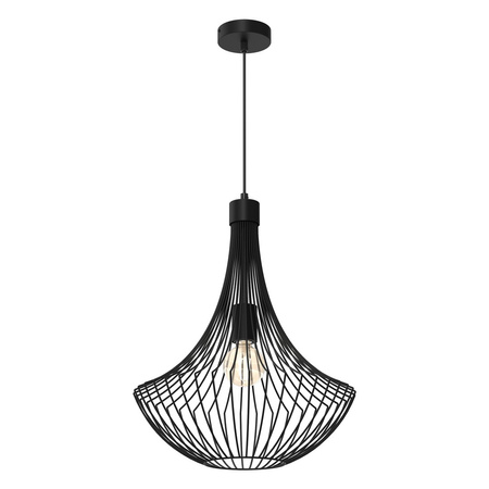 Lampa Wisząca Sufitowa CESTA Czarna 1xE27 Milagro