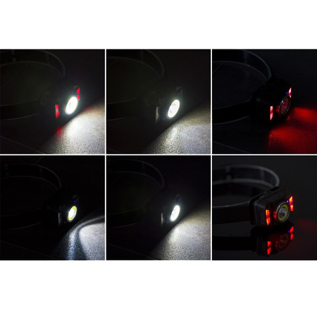 Latarka Czołowa LED Akumulatorowa z czujnikiem ruchu XTE 5W + COB 10W VA0025 VAYOX