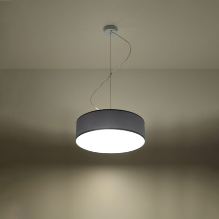 Lampa Sufitowa Wisząca Plafon 2x E27 Okrągła Szara Minimalistyczna Arena Sollux