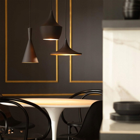 Lampa Sufitowa Oprawa Wisząca Zwis E27 Czarna Złota Pinio Masterled