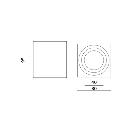 Oprawa Natynkowa Halogenowa Wodoodporna Aluminiowa GU10 IP44 Czarna Aquarius Kobi