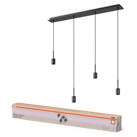 Lampa Sufitowa Wisząca Dekoracyjna 4x E27 Szara Decor Needle Pendant Osram