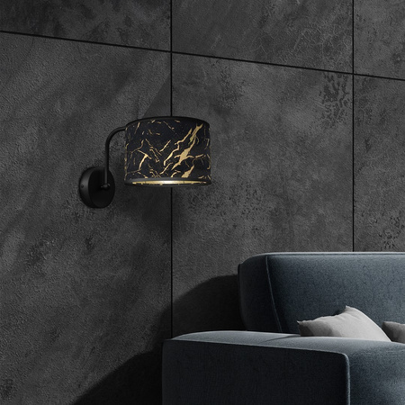 Lampa Ścienna Kinkiet SENSO Czarna Złota 1xE27 Milagro