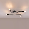 Lampa Sufitowa Oprawa Natynkowa Wisząca Zwis 4x E27 Żyrandol Nieregularna Czarna Industrialna Vector Sollux