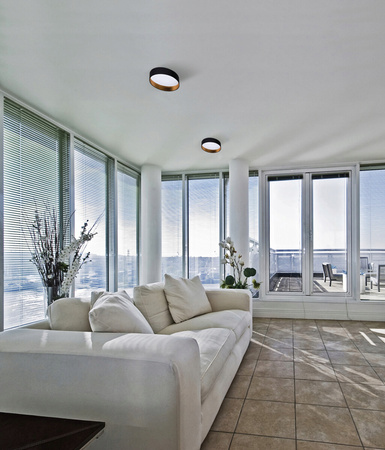 Plafon LED Lampa Sufitowa Natynkowa Rifa 17,5W 4000K 40cm Okrągła Czarno Złota KANLUX