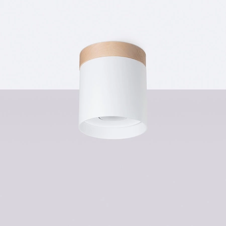 Lampa Sufitowa Oprawa Natynkowa GU10 Tubularna Naturalne Drewno Skandynawska Rif Sollux