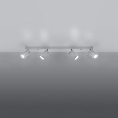 Lampa Sufitowa Oprawa Natynkowa SPOT TUBA Reflektor 4x GU10 Ruchoma Tubularna Biała Nowoczesna Ring Sollux