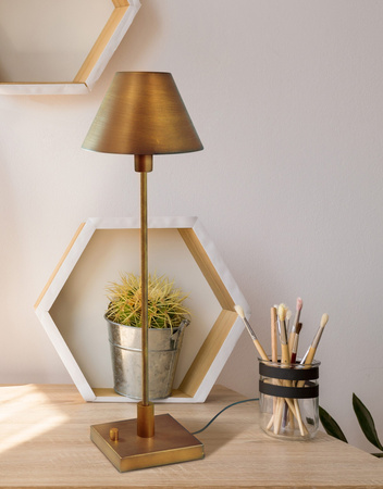 Lampa Stołowa Biurkowa E14 64cm GRENA GOLDLUX (Polux) Złota