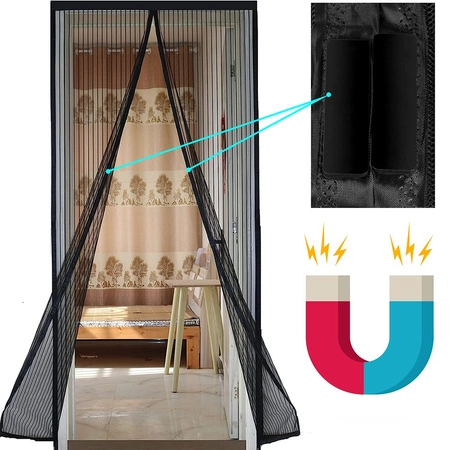 Kurtyna magnetyczna Moskitiera na drzwi 80/90/100 x 210/220cm czarna