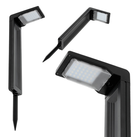 Lampa Solarna Ogrodowa Słupek Zewnętrzny Stojący LED 6500K Zimna IP44 Czarny Spike Kobi