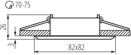 Oprawa sufitowa halogenowa podtynkowa GWEN MR16 Gx5,3 czarny Kanlux
