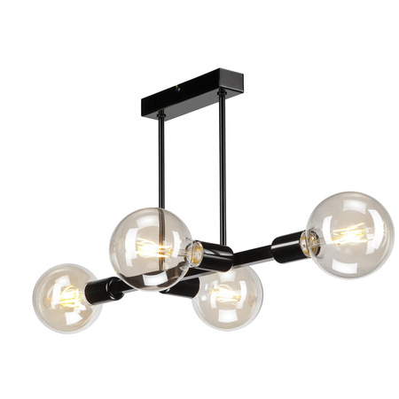 Lampa Sufitowa ASTRID 4xE27 Czarna Glamour LM-4.146 Lamkur