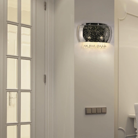 Lampa Ścienna Kinkiet oprawa JULIA szklana chrom kryształki 2x G9 GOLDLUX (Polux) 5901508317438