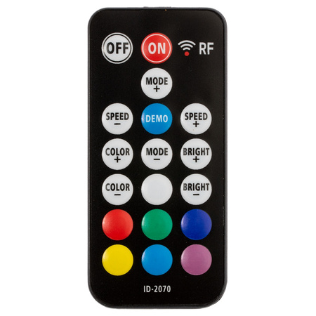 Sterownik do Taśm LED RGB radiowy 72W 6A 18 przycisków + PILOT RF 5V~24V DC ID-2070 czarny