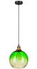 Lampa Wisząca Czarno-Zielona Ombre E27 Sufitowa Zwis Szklany Klosz Nowoczesna