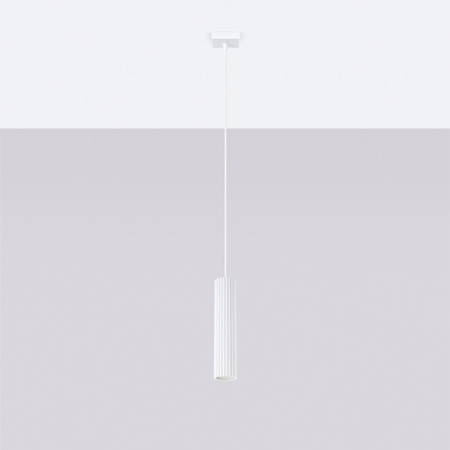 Lampa Wisząca Sufitowa Zwis Tuba Spot 1x GU10 Biała Karbon Deep Space SL.1535 Sollux