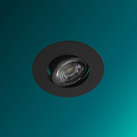 Oprawa Podtynkowa Wpuszczana LED 5W 500lm 2700K Ciepła Ruchoma Okrągła Czarna Ściemnialna 3-STEP SceneSwitch Cilantro Philips