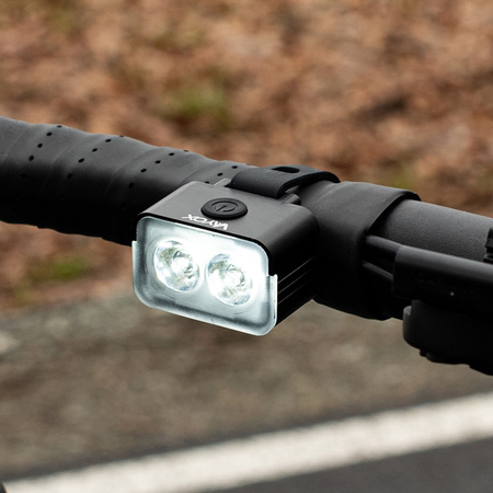 Lampka Latarka Rowerowa Przednia 2xLED USB-C 5 Trybów 300lm IPX6 VAYOX