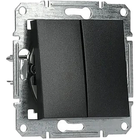 Włącznik Światła Świecznikowy Dwubiegunowy bez Ramki Podtynkowy Asfora IP20 Antracyt