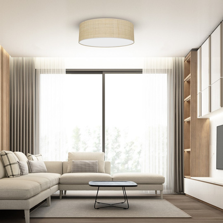 Plafon LED Lampa Sufitowa MARSHALL Biała Rattanowa 3xE27 Okrągła Milagro