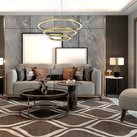 Lampa Wisząca Sufitowa GALAXIA Złota 85W LED Milagro