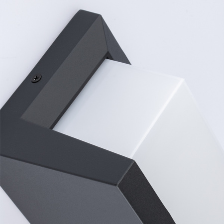 Lampa Ogrodowa LED Kinkiet Elewacyjny 12W Oprawa Architektoniczna Prostokąt Lagos Czarna z Czujnikiem Ruchu