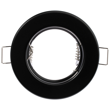 Oprawa HALOGENOWA Podtynkowa Stała Okrągła Czarna Blacha GU10 MR16