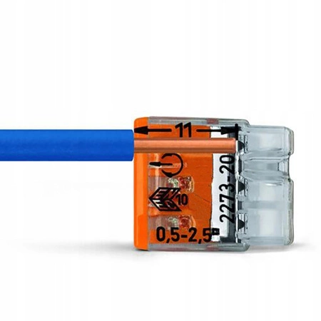 Złączka Instalacyjna Szybkozłączka 2x0,5-2,5mm Kostka na Drut