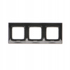 Ramka Potrójna 3-krotna Premium do Włączników Gniazdek Czarna DR3/49 KONTAKT SIMON