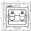 Adapter Gniazda RJ45 Internetowe Kwadratowe Beżowe LOGI Kanlux